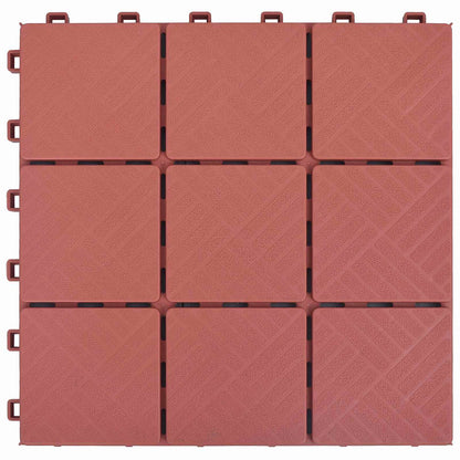 Piastrella per Decking 10 pcs Rosso 30,5 x 30,5 x 2,2 cm | homemem39
