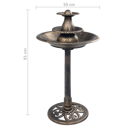 Vasca da Bagno per Uccelli con Fontana Bronzo 50x91 cm Plastica | homemem39