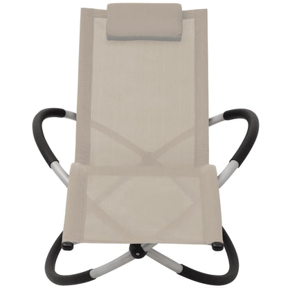 Geometric Outdoor Sun Lounger in Cream Steel