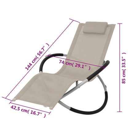 Geometric Outdoor Sun Lounger in Cream Steel
