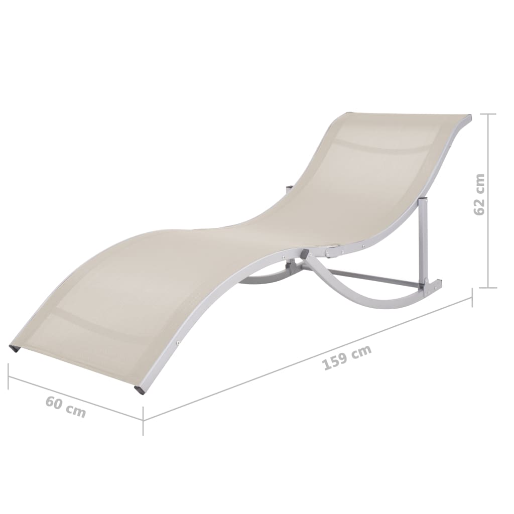 Lettini Prendisole Pieghevoli 2 pz in Textilene Crema - homemem39