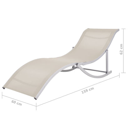 Lettini Prendisole Pieghevoli 2 pz in Textilene Crema - homemem39
