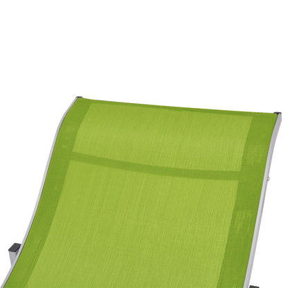 Folding Sun Loungers 2 pcs in Green Textilene