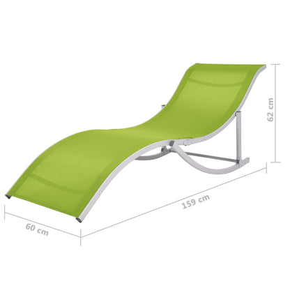 Folding Sun Loungers 2 pcs in Green Textilene