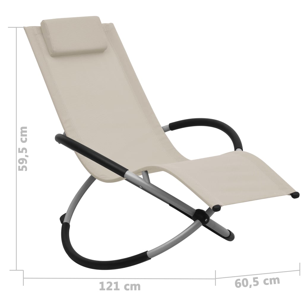Lettino Prendisole per Bambini in Acciaio Crema - homemem39