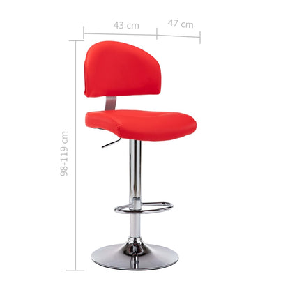 Sgabello da Bar Rosso in Similpelle - homemem39