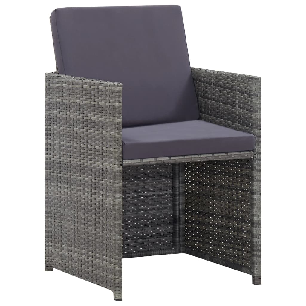 Set da Pranzo da Giardino 5 pz Polyrattan e Acacia Antracite | homemem39