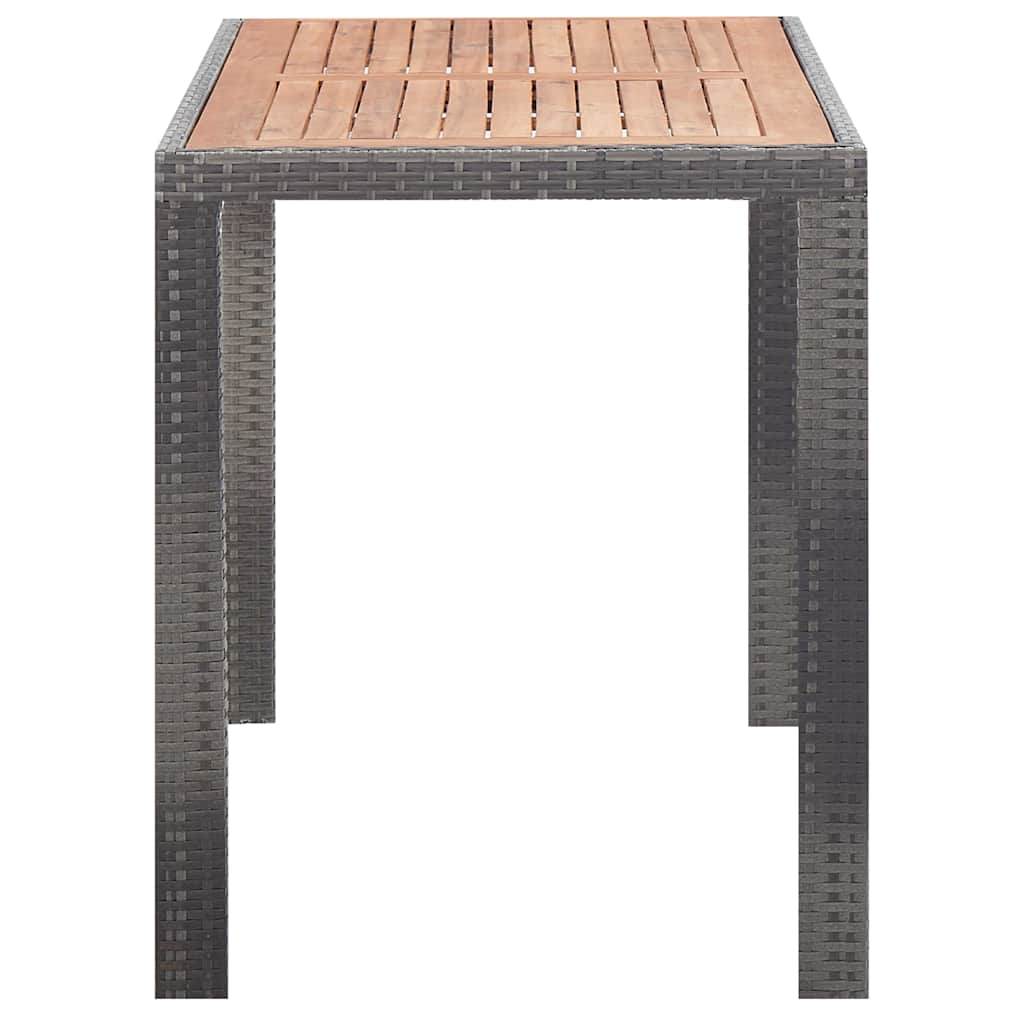 Set da Pranzo da Giardino 5 pz Polyrattan e Acacia Antracite