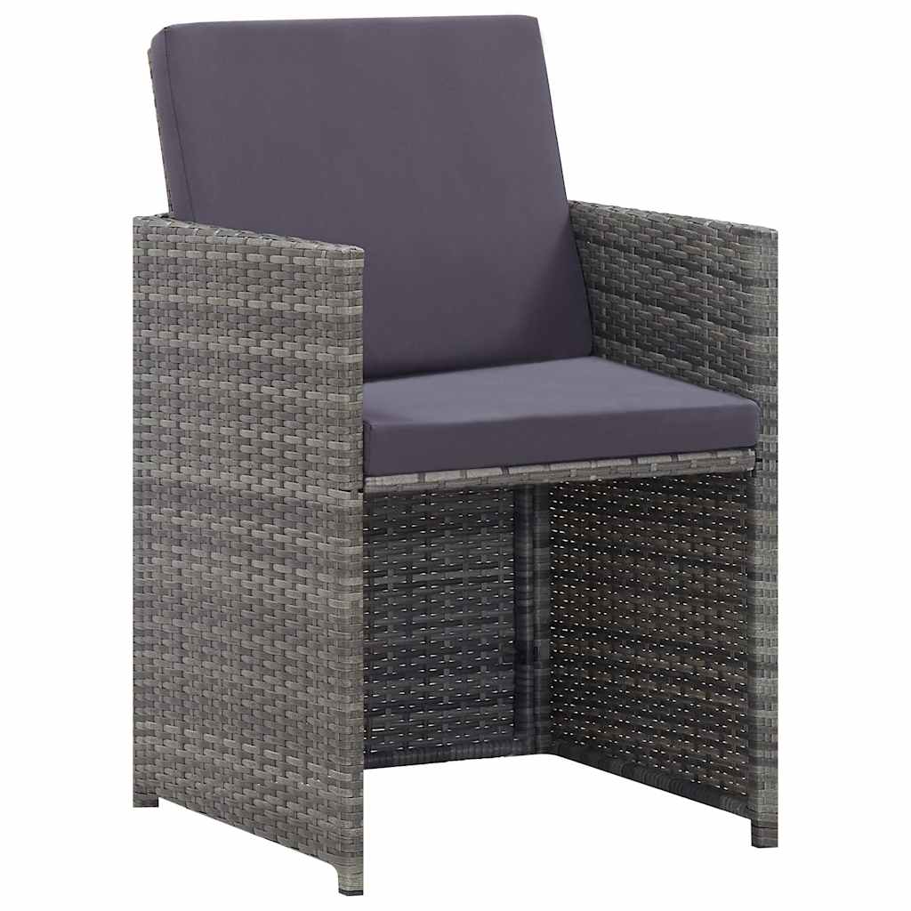 Set da Pranzo da Giardino 5 pz Polyrattan e Acacia Antracite