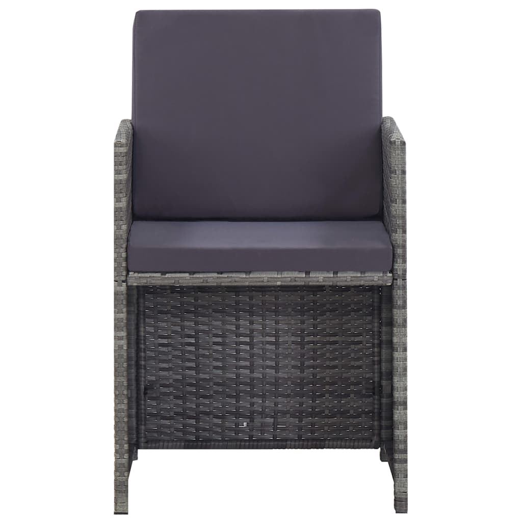 Set da Pranzo da Giardino 5 pz Polyrattan e Acacia Antracite | homemem39