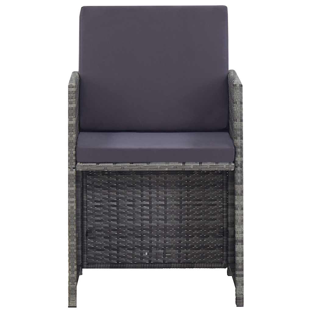 Set da Pranzo da Giardino 5 pz Polyrattan e Acacia Antracite