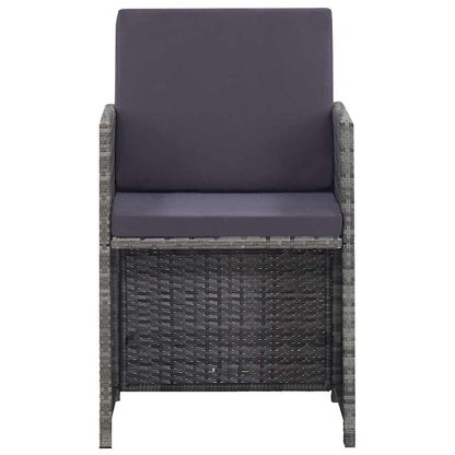 Set da Pranzo da Giardino 5 pz Polyrattan e Acacia Antracite