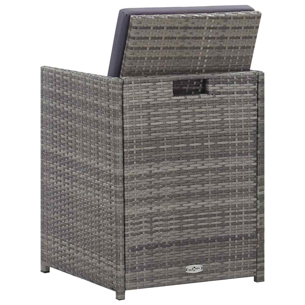 Set da Pranzo da Giardino 5 pz Polyrattan e Acacia Antracite