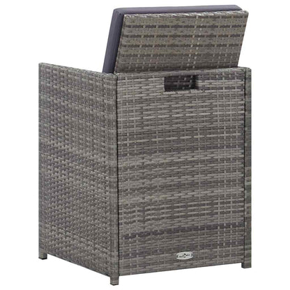 Set da Pranzo da Giardino 5 pz Polyrattan e Acacia Antracite