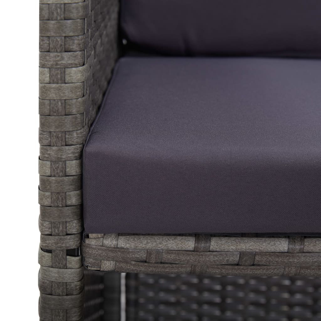 Set da Pranzo da Giardino 5 pz Polyrattan e Acacia Antracite | homemem39