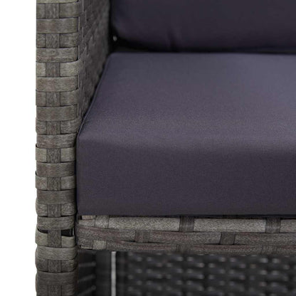 Set da Pranzo da Giardino 5 pz Polyrattan e Acacia Antracite