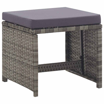Set da Pranzo da Giardino 5 pz Polyrattan e Acacia Antracite