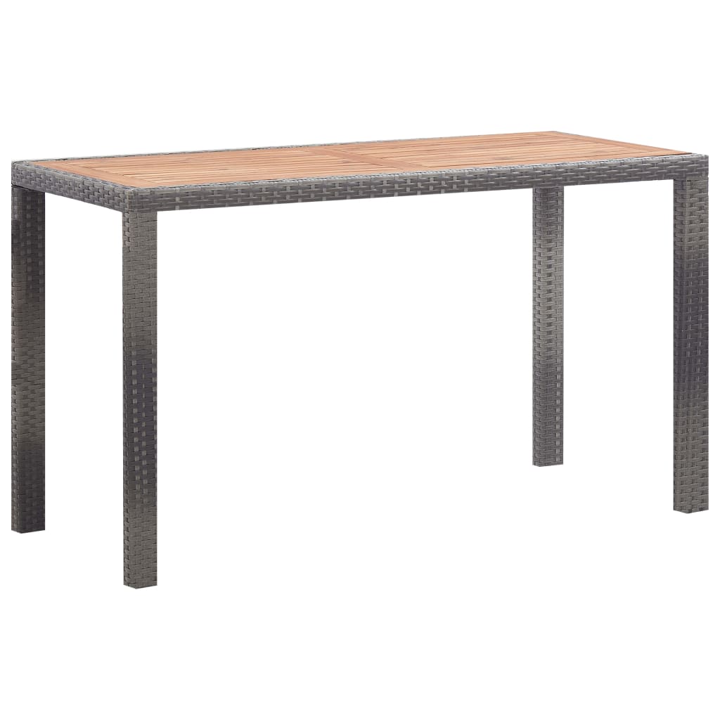 Set da Pranzo da Giardino 5 pz Polyrattan e Acacia Antracite | homemem39