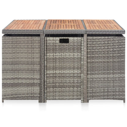 Set da Pranzo da Giardino 11 pz Polyrattan e Acacia Antracite - homemem39