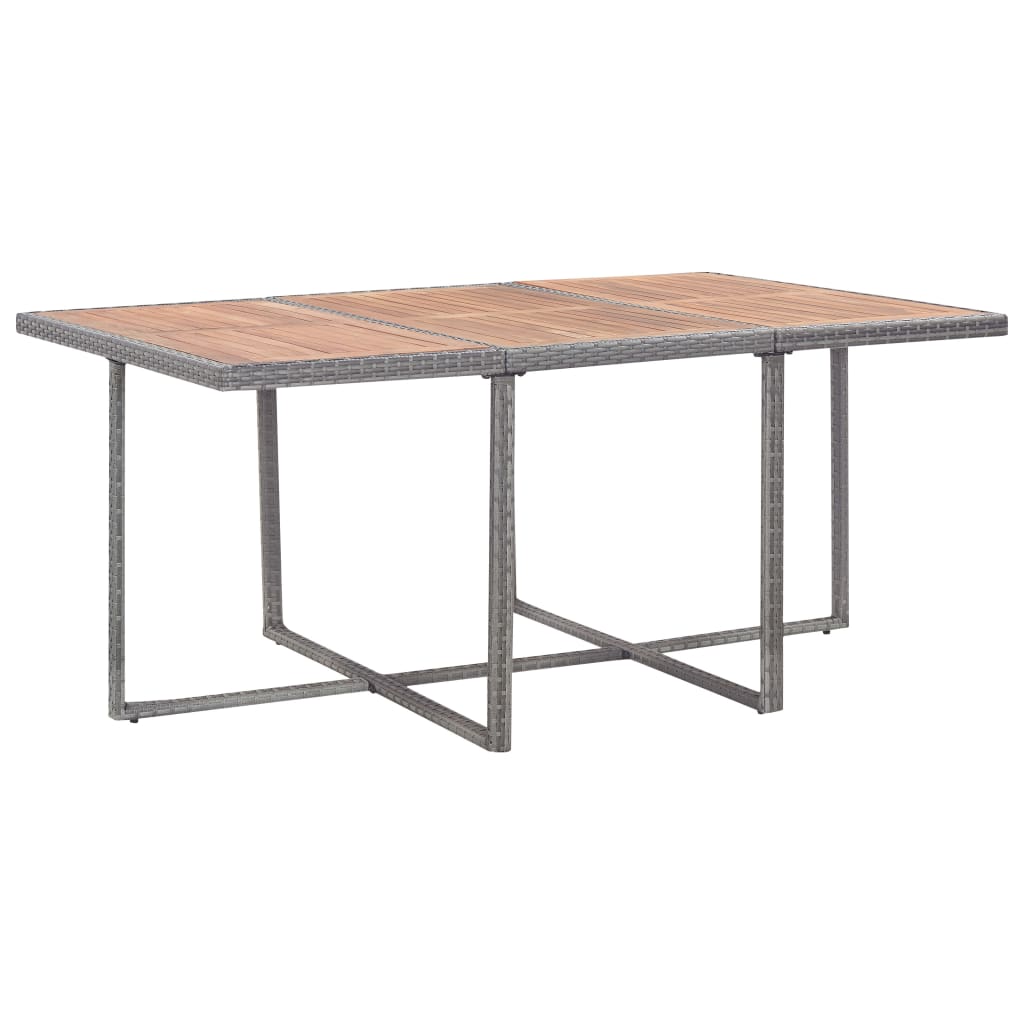 Set da Pranzo da Giardino 11 pz Polyrattan e Acacia Antracite - homemem39