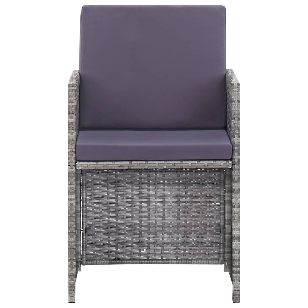 Set da Pranzo da Giardino 11 pz Polyrattan e Acacia Antracite - homemem39