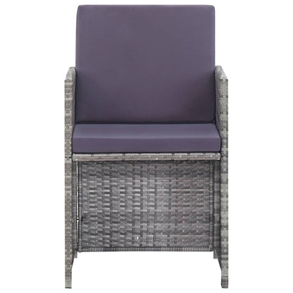 Set da Pranzo da Giardino 11 pz Polyrattan e Acacia Antracite - homemem39