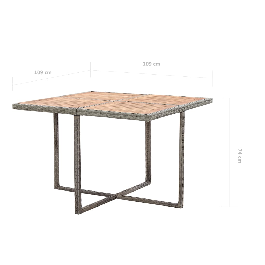 Set da Pranzo da Giardino 9 pz e Cuscini Polyrattan Antracite - homemem39