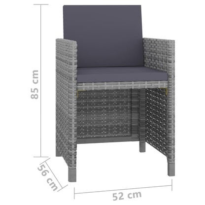 Set da Pranzo da Giardino 11 pz con Cuscini Polyrattan Grigio | homemem39