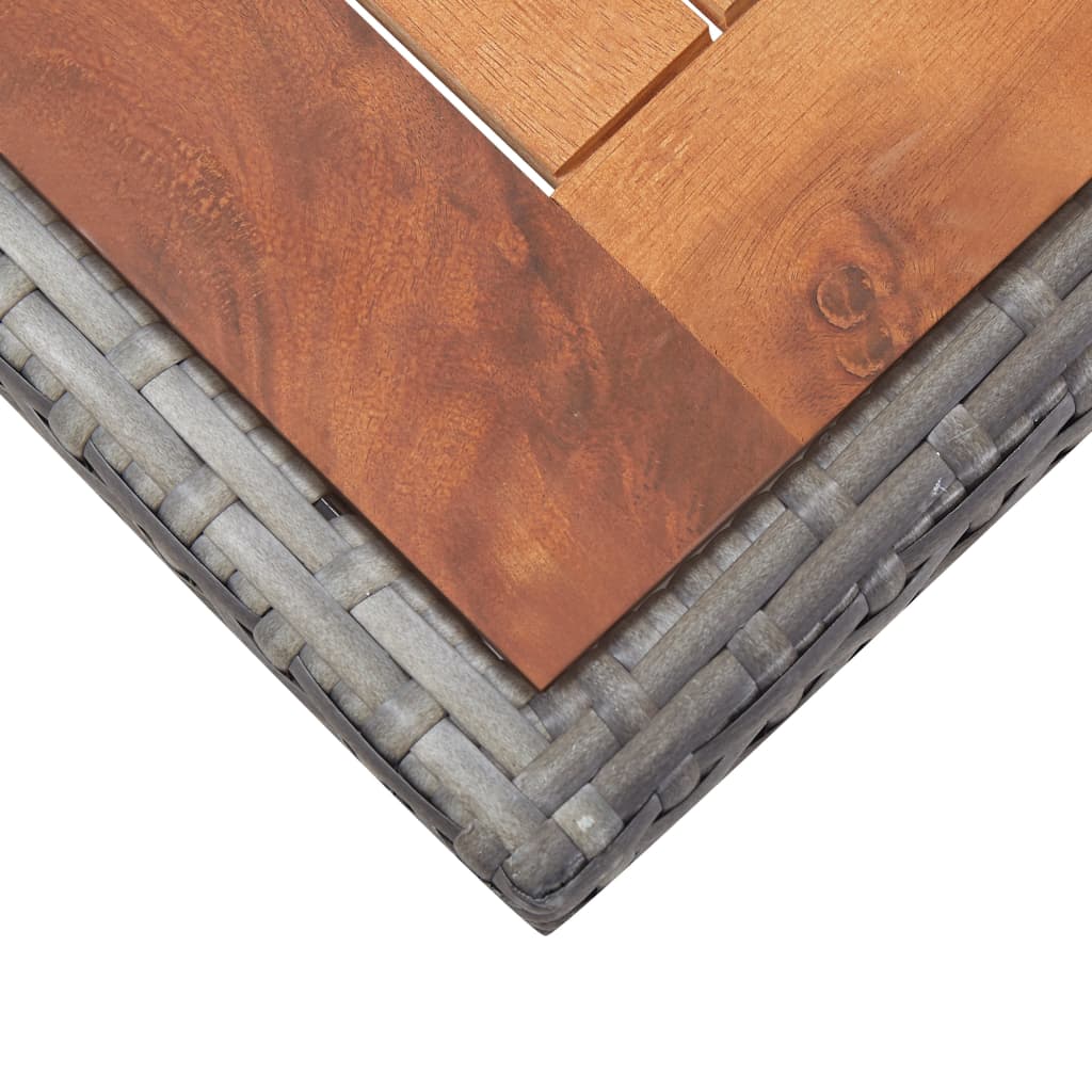 Set da Pranzo da Giardino 11 pz con Cuscini Polyrattan Grigio - homemem39