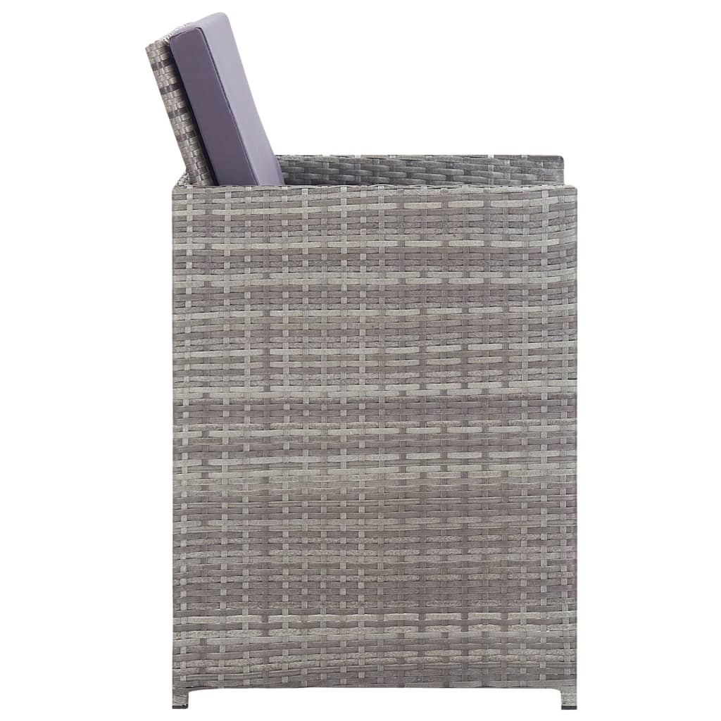 Set da Pranzo da Giardino 11 pz con Cuscini Polyrattan Grigio - homemem39