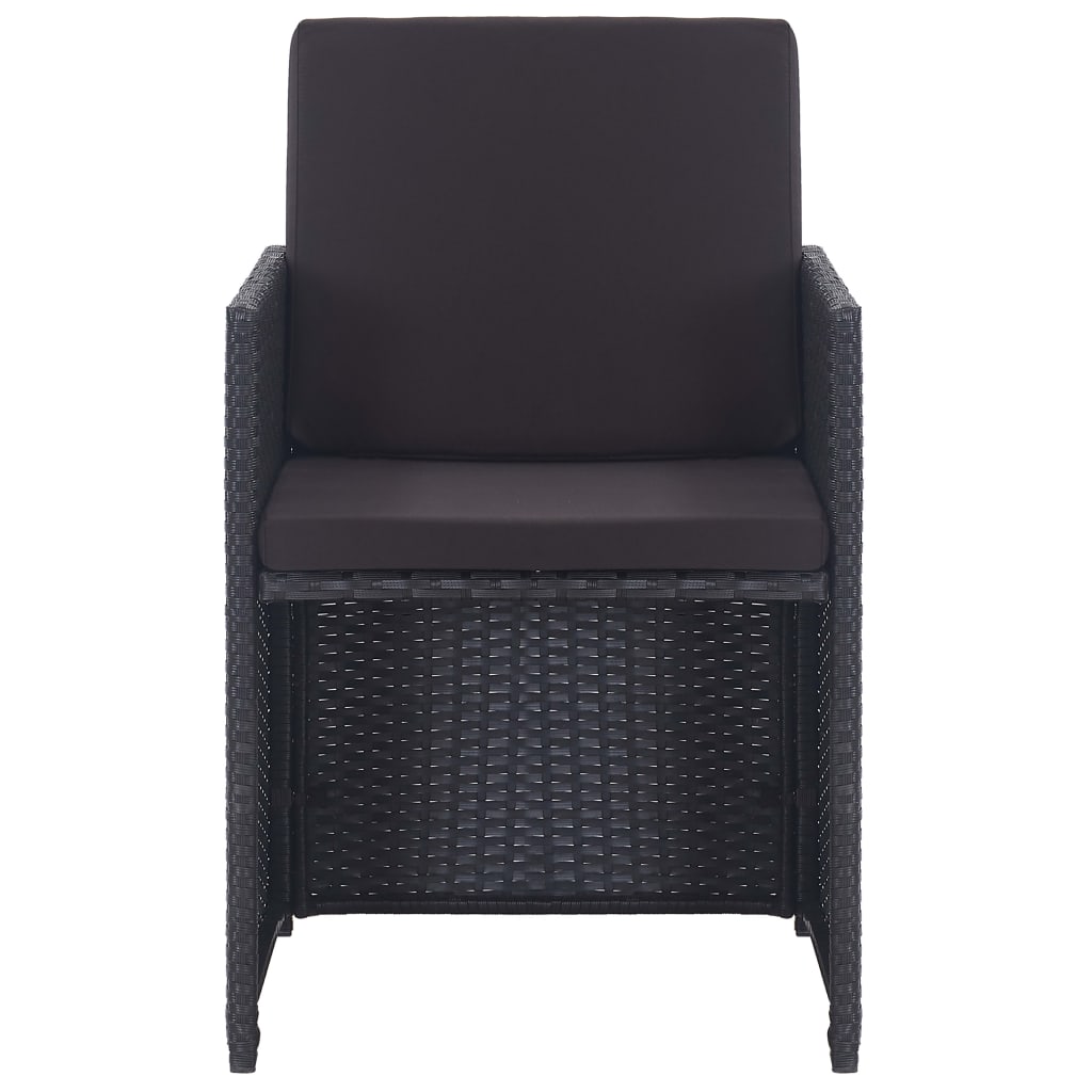 Set da Pranzo da Giardino 13 pz con Cuscini in Polyrattan Nero | homemem39