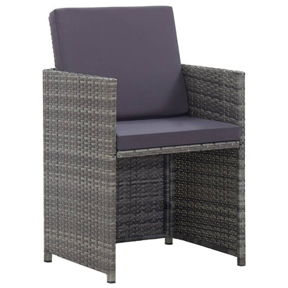 Set da Pranzo da Giardino 13 pz e Cuscini Polyrattan Antracite - homemem39