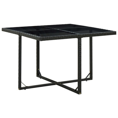 Set da Pranzo da Giardino 5 pz con Cuscini in Polyrattan Nero | homemem39