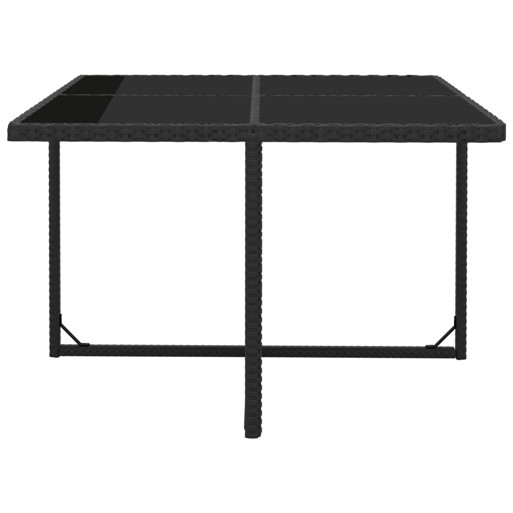 Set da Pranzo da Giardino 5 pz con Cuscini in Polyrattan Nero | homemem39