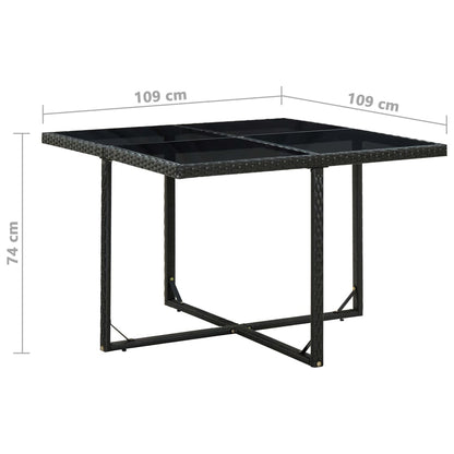 Set da Pranzo da Giardino 5 pz con Cuscini in Polyrattan Nero | homemem39