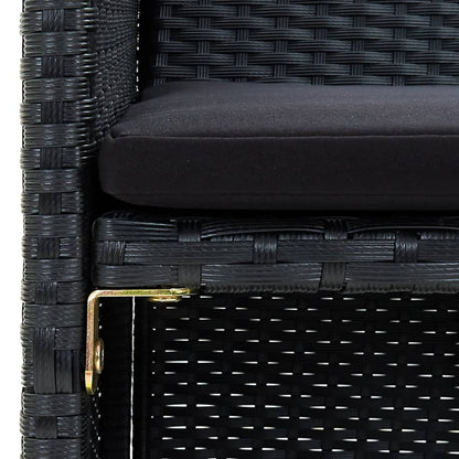 Set Divani da Giardino 4 pz con Cuscini in Polyrattan Nero | homemem39