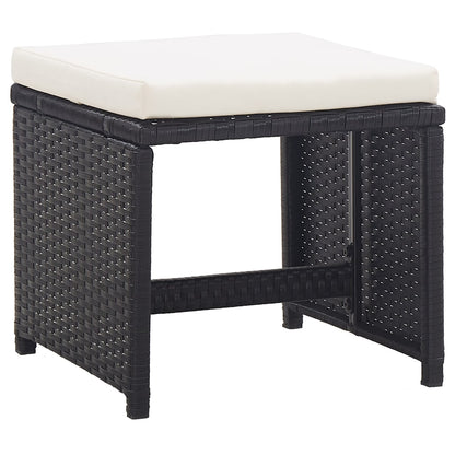 Sgabelli da Giardino 2 pz con Cuscini in Polyrattan Nero - homemem39