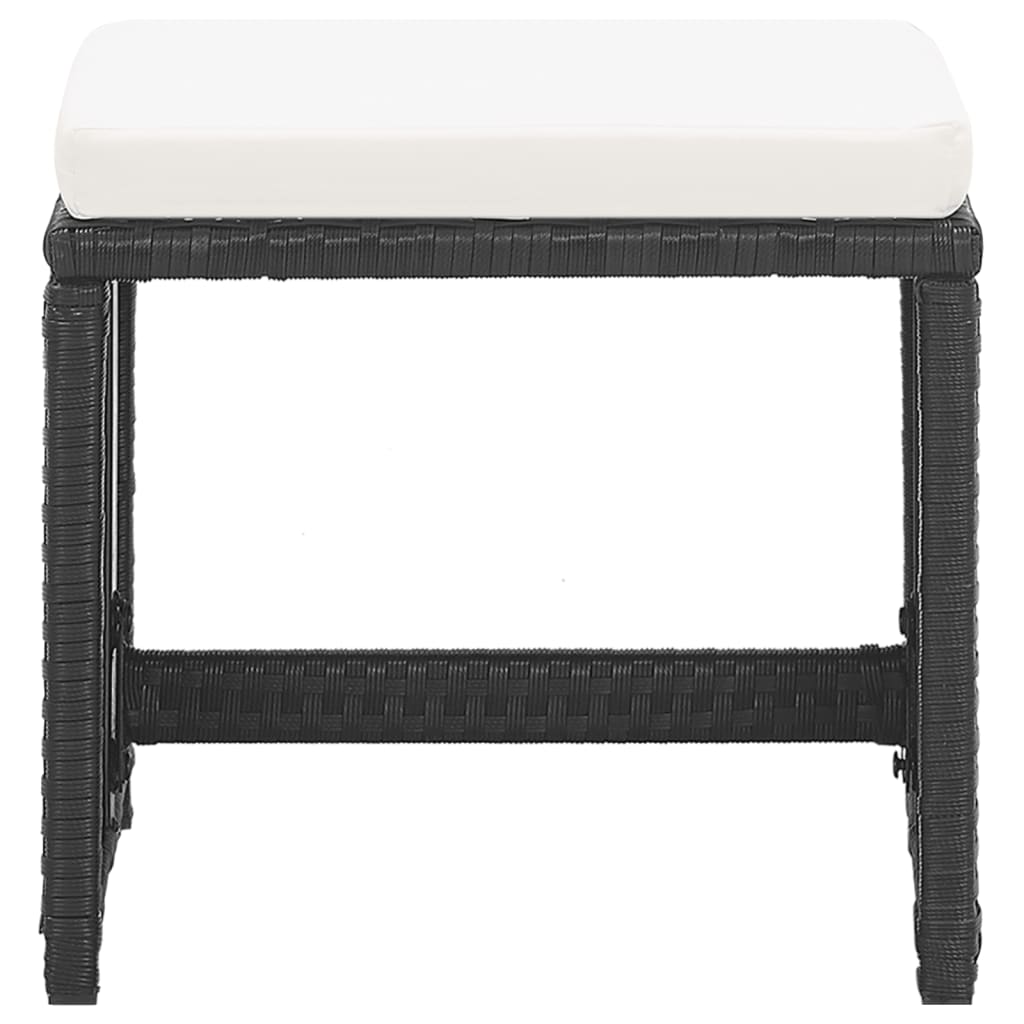 Sgabelli da Giardino 2 pz con Cuscini in Polyrattan Nero - homemem39