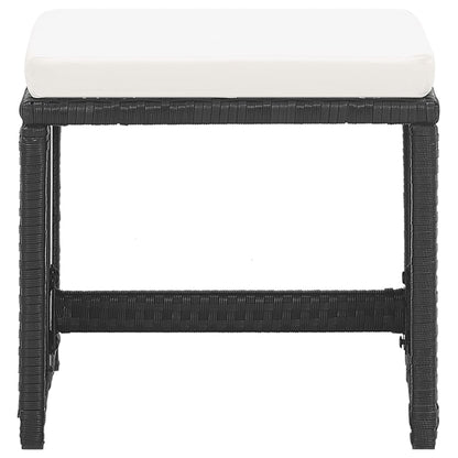 Sgabelli da Giardino 2 pz con Cuscini in Polyrattan Nero - homemem39