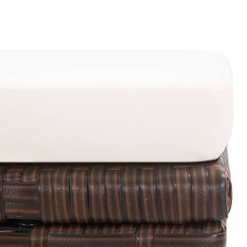 Sgabelli da Giardino 2 pz con Cuscini in Polyrattan Marrone | homemem39