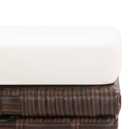 Sgabelli da Giardino 2 pz con Cuscini in Polyrattan Marrone | homemem39