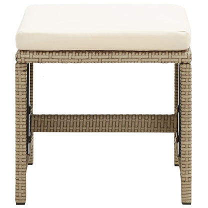Sgabelli da Giardino 2 pz con Cuscini in Polyrattan Beige | homemem39