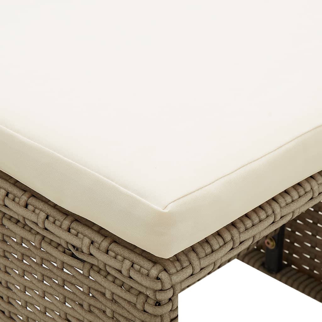 Sgabelli da Giardino 2 pz con Cuscini in Polyrattan Beige | homemem39