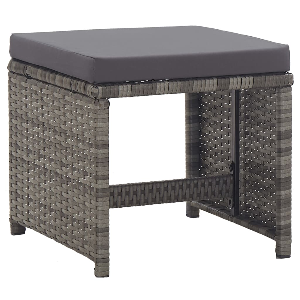 Sgabelli da Giardino 2 pz con Cuscini in Polyrattan Antracite | homemem39