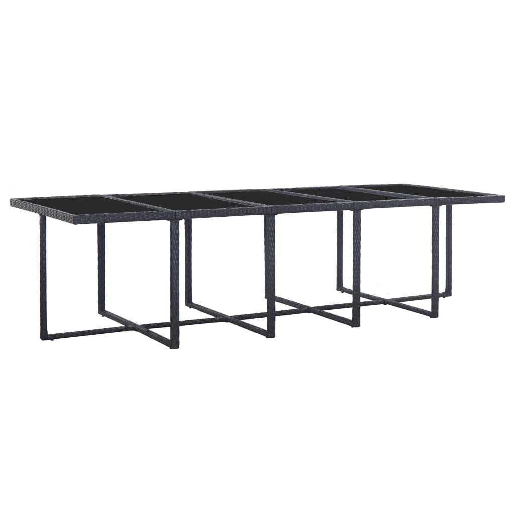 Set da Pranzo da Giardino 15 pz con Cuscini in Polyrattan Nero - homemem39