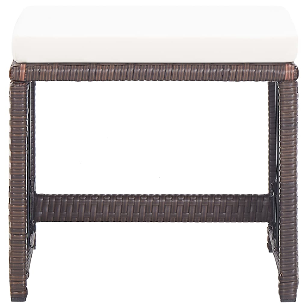 Set da Pranzo da Giardino 15 pz con Cuscini Polyrattan Marrone | homemem39