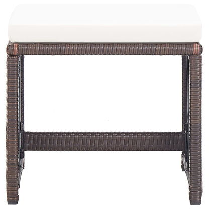 Set da Pranzo da Giardino 15 pz con Cuscini Polyrattan Marrone | homemem39