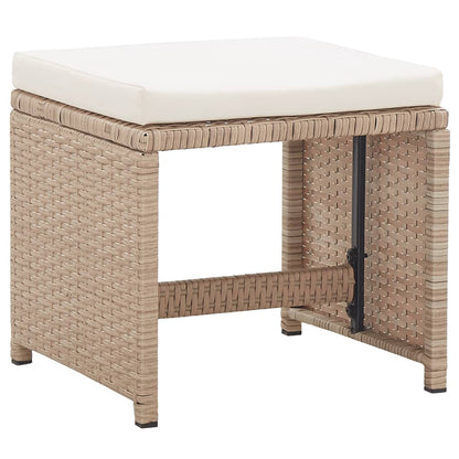 Set da Pranzo da Giardino 15 pz con Cuscini in Polyrattan Beige | homemem39