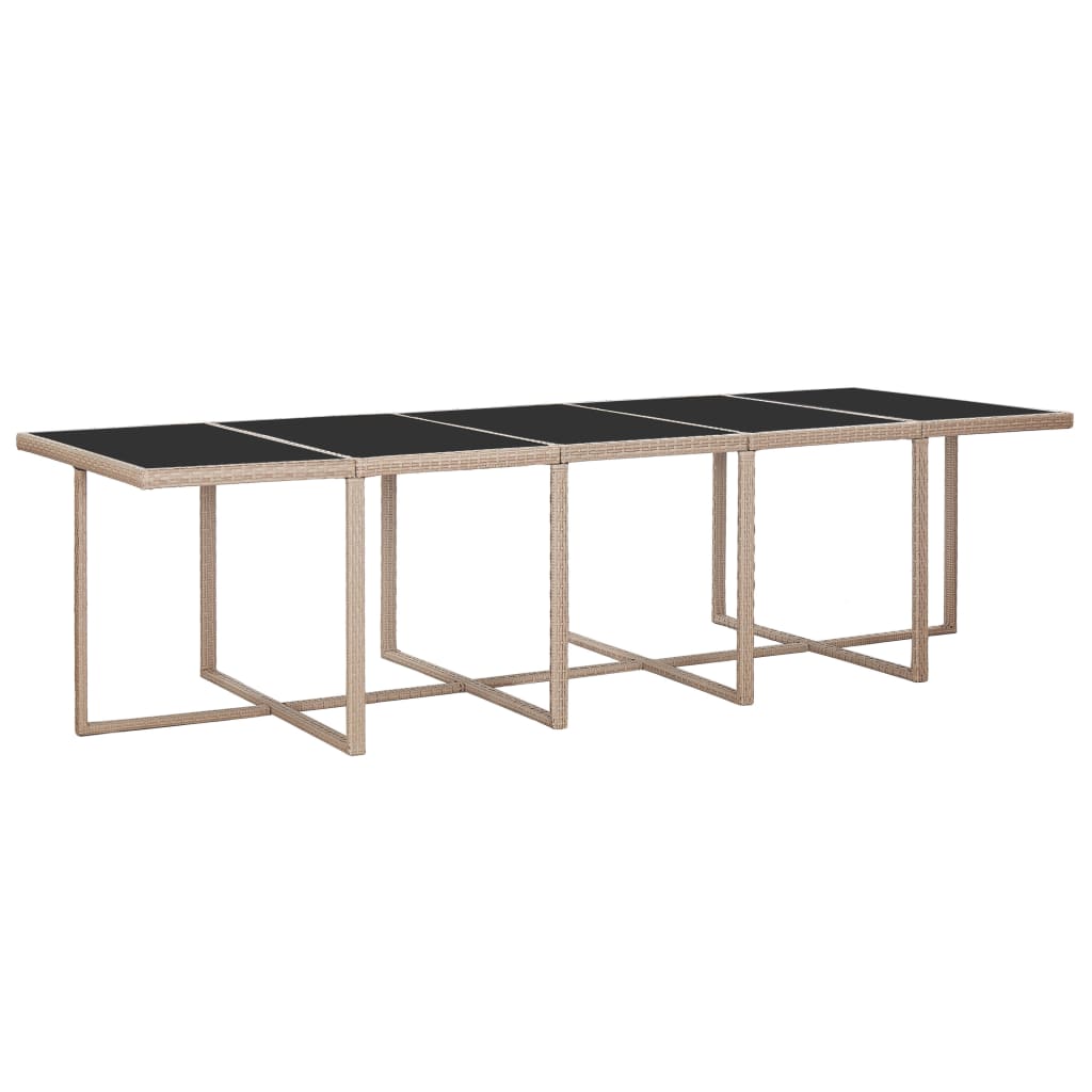 Set da Pranzo da Giardino 15 pz con Cuscini in Polyrattan Beige | homemem39