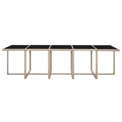 Set da Pranzo da Giardino 15 pz con Cuscini in Polyrattan Beige | homemem39